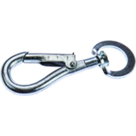 Mousqueton pivotant, Acier Plaqué Zinc, dia. 9.4mm, longueur 115mm ( Prix pour Paquet de 5 )