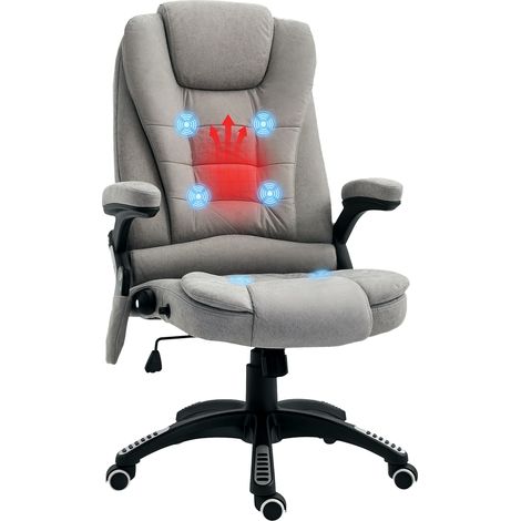 Vinsetto Office Chair w/ Heating Massage Points Relaxing Reclining Grey (1/5)