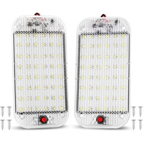 Eclairage Intérieur LED 10W 48 LED Eclairage Intérieur Lumineux Universel avec Interrupteur Marche/Arrêt pour 12V-85V Voiture Van Camion Camion Camping-Car Bateau Caravane Camping-Car Plafonnier Dôme (1/5)