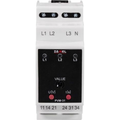 Relé de voltaje zamel pvm-31 montaje en riel TH35 asincrónico