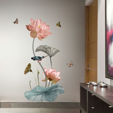 Wandaufkleber, Größe XXL, Motive Lotus und Fleurs, Rose, Dekor (1/5)