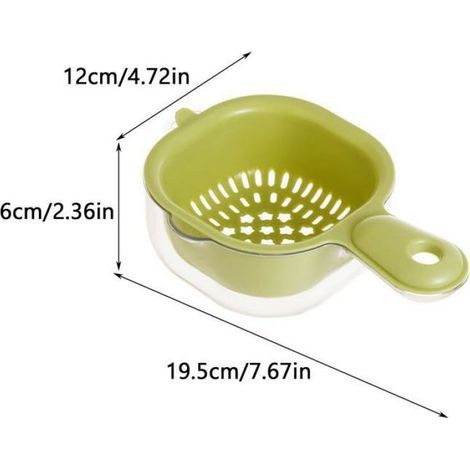 Gemüsekorb – 1 Stück, doppellagiger Abtropfkorb, Obst- und Gemüsesieb, Küchenutensil (1/5)