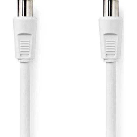 Cables coaxiales iec coaxial macho iec coaxial macho niquelado 90db 75 ohmios doble blindaje 100 metros redondo pvc blanco sobre