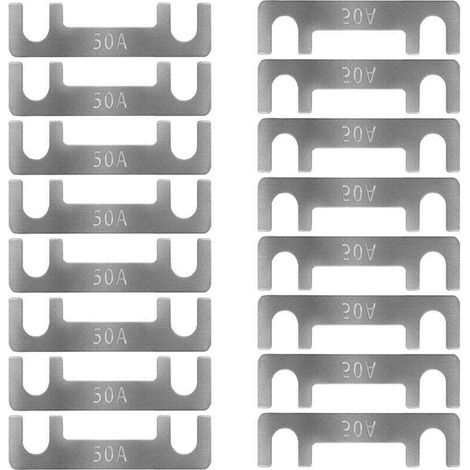 Flachsicherungsleiste, Kfz-Sicherungen, Flachsicherungen für Autos, 16 Stück Flachsicherungen für Auto/LKW/Wohnmobil/Cam/Motorrad (50A)