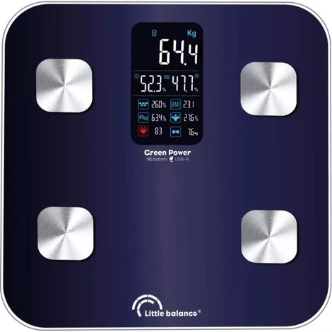 bilancia per la composizione corporea connessa 180kg/100g blu - 8661 - Little Balance