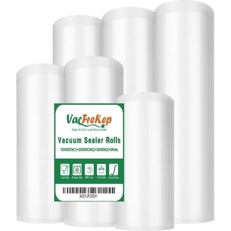 1Rouleau de 15x600cm,2Rouleaux de 20x600cm et 3Rouleaux de 28x600cm Pour Machine Sous Vide,Rouleau Sac Sous Congelation Vide Alimentaire(3600cm au total) (1/5)