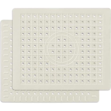 Tapis d'évier de cuisine, 30,5 cm x 25,5 cm, tapis à vaisselle, protège-éviers, lot de 2, blanc crème.