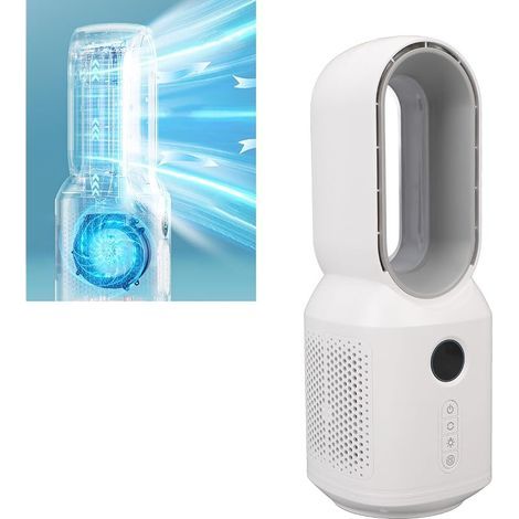 Ventilateur de bureau silencieux, trois vitesses, rechargeable 4000 mAh (USB), design portable sans pales, idéal pour la chambre, le bureau et la cuisine (1/5)