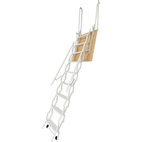 Scala a pantografo bianca - 2 corrimano - PALCO/A/B/2M
