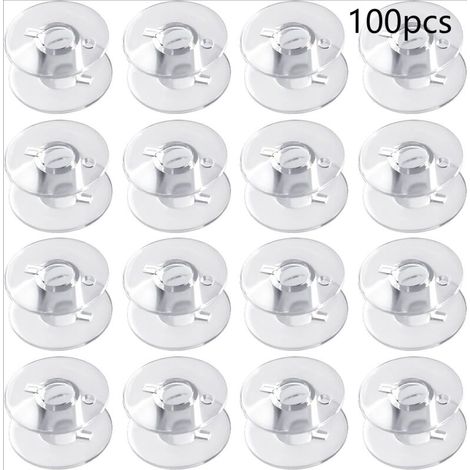 100 Stück Kunststoffspulen, transparente Nähmaschinenspulen für Brother, Singer, Kenmore, Janome und die meisten anderen Nähmaschinen