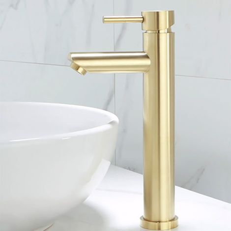 304 stainless steel bathroom faucet, vintage brushed finish, hot and cold water switchable top (1/5)