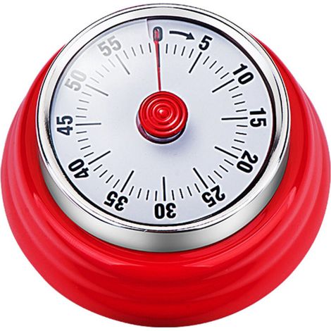 Minuteur rétro en métal rouge (1/5)