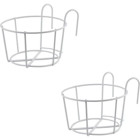 2 Pièces Support Fleurs Rond Crochet,Support Jardiniere Balcon Rond,Support Pot Métal Clôture,Pot Plante Garde Corps Suspendu Clôture,Convient pour Balcon,Jardin,Clôture,Intérieur Et Extérieur (1/5)