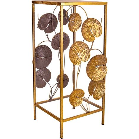 Mesa esquinera de metal dorada 28x28x66 (1/5)