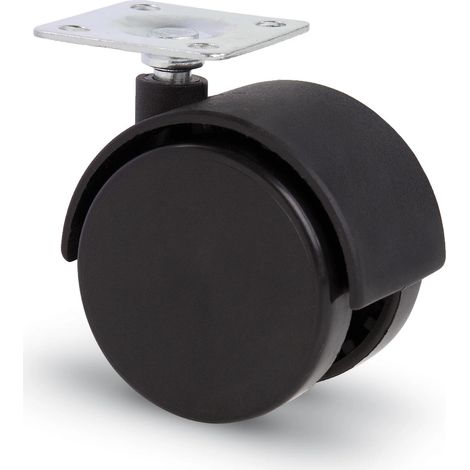 Roulette pivotante de meuble - MESO - Nylon double dur - 40mm - Capot + platine 38x38mm