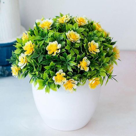 Plantes artificielles en boule, décoration intérieure et extérieure pour bureau, maison ou jardin, en pot rétrojaune (1/5)