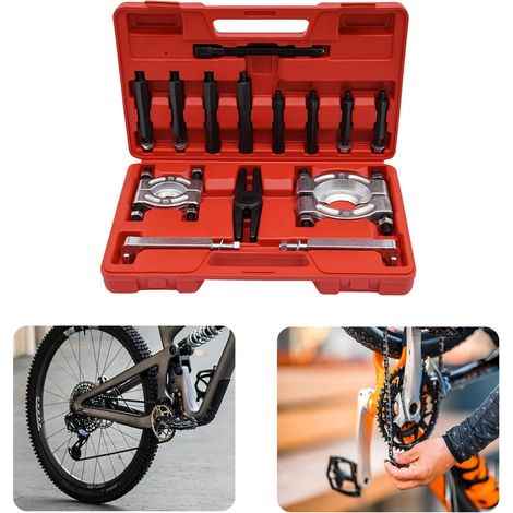 14 PCS outil de traction de roulement à double disque, kit de démontage de roulement, kit de démontage d'entrepôt multifonctionnel avec boîte à outils (1/5)
