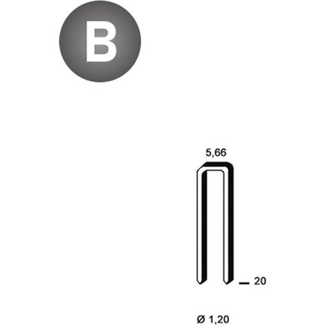 10 000 Agrafes E-20 - Claires - 5.66x20x1.2 mm - D-Work