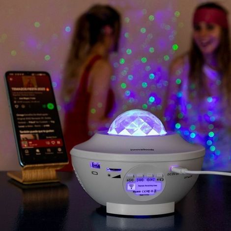 Projecteur Ciel Etoile, Ciel Etoile Plafond Projecteur, Projecteur LED avec Haut-Parleur Bluetooth et Minuterie, Télécommandées, 21