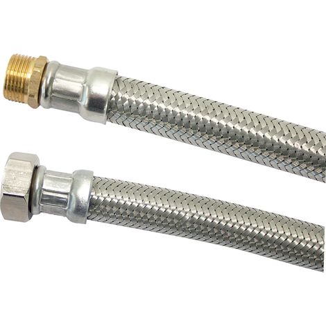 Flexible MÂLE-FEMELLE 30 cm BOUTTÉ Ø8 mm avec filetage mâle 15x21 / femelle 15x21
