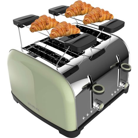 Grille-pain Vert Inox 4 Fentes 1700W Moderne (1/2)