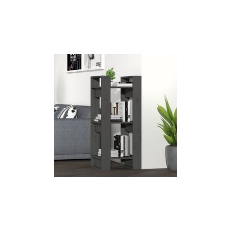 Bibliothèque-Séparateur de pièce Gris 41x35x91 Pin solide (1/5)