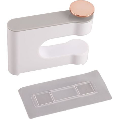 Wandmontierter Haartrocknerhalter, grauer Organizer für Friseurutensilien für Badezimmer oder Schlafzimmer (1/5)