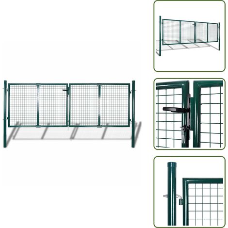 The Living Store Puerta de malla para jardín valla reja pared 300x75 cm - Valla de malla