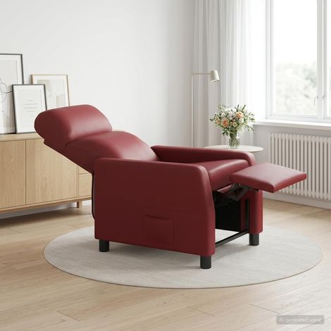 vidaXL Fauteuil inclinable Bordeaux Simili cuir (1/5)