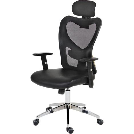 [NUNCA USADO] Silla de oficina profesional Atlanta, silla giratoria ejecutiva silla de escritorio, imitación de cuero, gris (1/5)