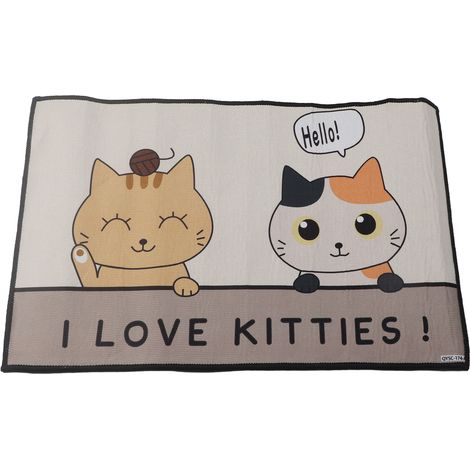 Tapis antidérapant confortable, motif adorable de chatons, 40x60cm, pour cuisine, salon, salle de bain, entrée (1/5)