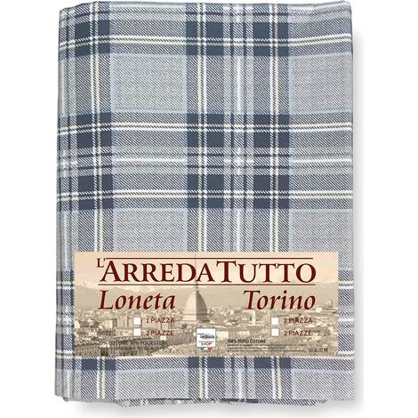 TELO ARREDO copritutto GRAN FOULARD copriletto COPRIDIVANO tessuto SCOZZESE Grigio 1 PIAZZA (1/5)