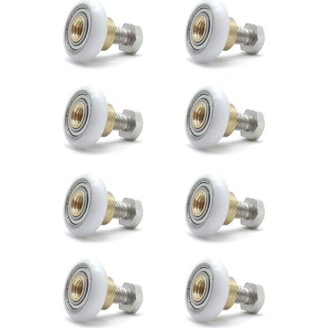 Rouleaux De Douche, Rouleau De Porte Coulissante 8 Pièces, Pièces de Rechange de Porte de Douche, Rouleau de Porte en Verre de 19 MM de Diamètre (1/5)