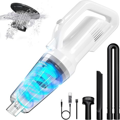 Vtizikl Aspirateur à Main 9000Pa 120W Puissante Aspiration Humide et Sec avec Filtre en Acier Inoxydable Aspirateur sans Fil pour Maison, Voiture, Table, Sofa,etc. (1/5)