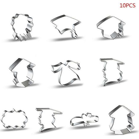 10 verschiedene Ausstechformen aus Edelstahl, ideal zum Dekorieren von Keksen und Gebäck mit Fondant-Motiven und zum Backen