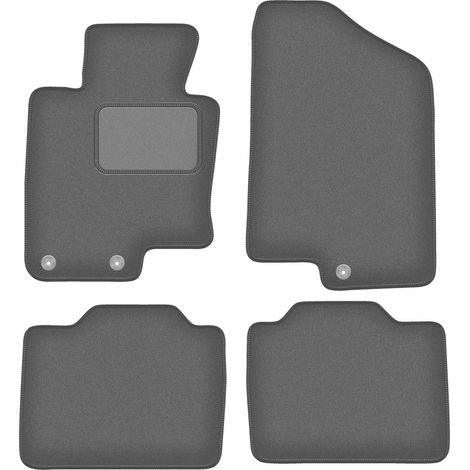Alfombrillas de terciopelo color grafito para Kia Optima III TF sedán (2010-2015). (1/5)