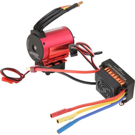 Moteur brushless 3650 3100KV avec dissipateur thermique et contrôleur de vitesse électronique étanche 60A pour voiture RC 1/10 (1/5)
