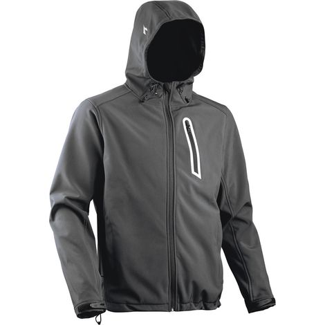 Diadora – Veste de travail softshell haute visibilité Sail Storm Grey L – 3 poches zippées – Détails réfléchissants – Résistance au vent 3000 mvp (1/10)