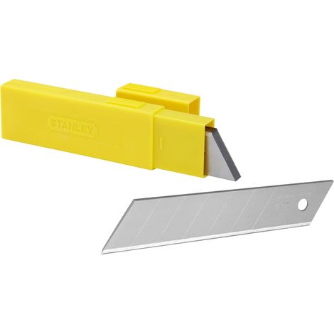 Stanley – Lames de cutter 25 mm – Lot de 10 – Épaisseur renforcée 1mm pour travaux intensifs – Coupe nette sans éclat