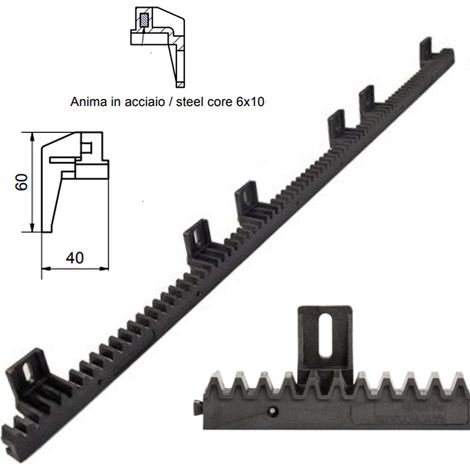 BENINCA’ 927203558 Cremagliera Nylon Ri.M4P 28X40X1000 Per Automazione Cancello Scorrevole