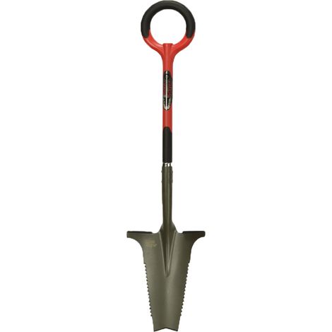Bêche multifonction coupe racine – Manche ergonomique 360° – Acier carbone haute résistance – Outil de jardinage pour sols compacts – Root Slayer