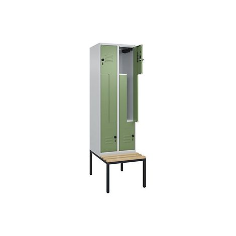 C+P Armadietto a Z Classic PLUS con panca 2 scomparti (1/3)