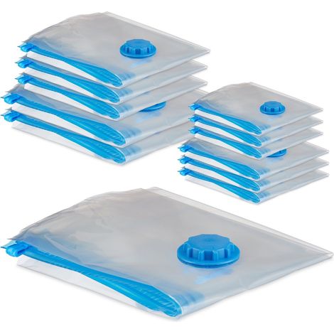 Bolsas de almacenamiento al vacío, paquete de 12, 4 tamaños (1/5)
