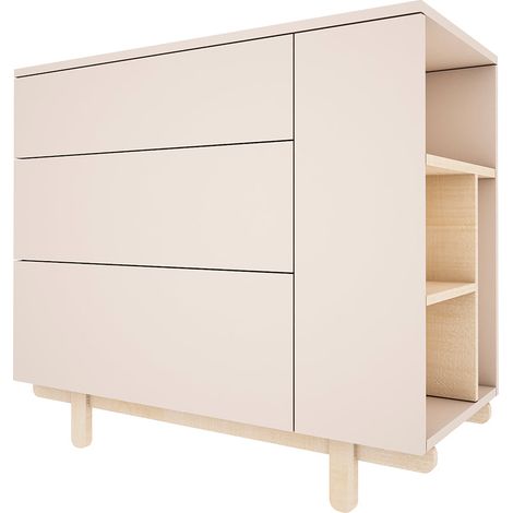 Commode 3 tiroirs Wood Luck Romy - Beige (1/4)