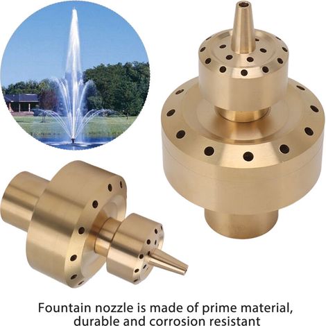Jet de fontaine double colonne cuivre G1in - Design bouquet d'eau pour jardin, parcs et décoration aquatique (1/4)