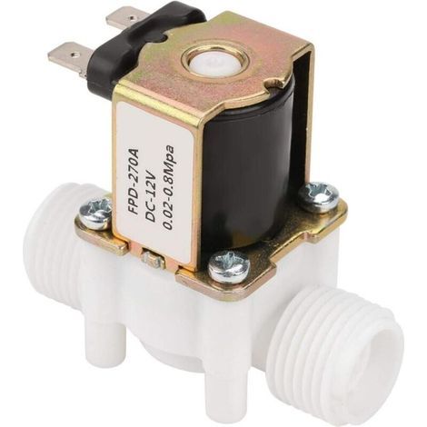 Elektromagnetventil 12V G1/2", NC (normalerweise geschlossen), Kunststoff-Wassereingang für Luft und Wasser, maximale Zuverlässigkeit (1/5)