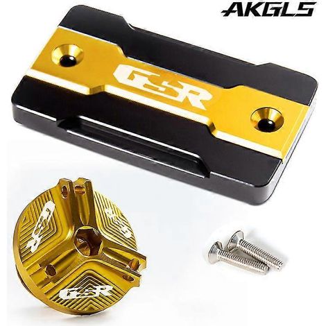Accessoires pour motos Suzuki GSR 750, 400 et 600 : bouchon de réservoir d'essence et bouchon de remplissage d'huile moteur (GSR-A, doré) (1/5)