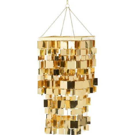 Abat jour chandelier carré doré effet miroir élégant - doré effet miroir lumineux (1/5)