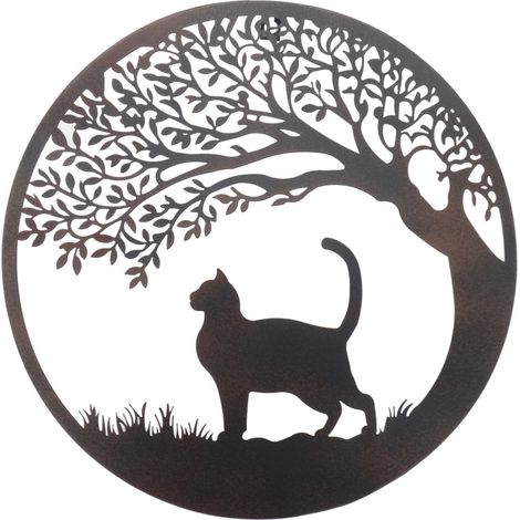 Ornamento per albero di Natale con gatto in metallo, decorazione festiva moderna ed elegante per la casa (1/2)