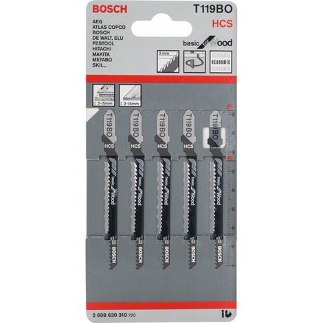 2608630310 - Set 5 lame per seghetto alternativo T 119 BO Basic for Wood